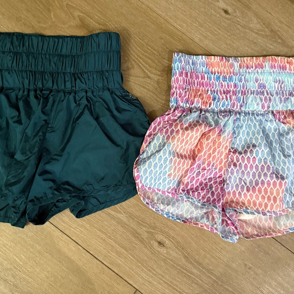 FP Movement by Free People Teal and Multicolor Athletic Shorts